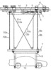 Trolley with rope hoisting gear having damped pendulum oscillations