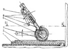 Device for tightening of floor slats - longitudinal section