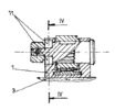 Device for tightening of floor slats - partial cross section along axis III - III