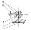 Device for tightening of floor slats -  cross section along axis IV - IV