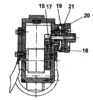 Interchangeable opto-mechanical device with high elevation angle - partial section