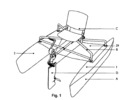 Water bicycle propeller for a person - Axonometric view of a hydrobicycle