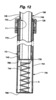 Cross sectional view of an assembly of an extensible ladder.