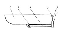 Side view of a variant with stabilizing folded