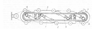 Cross section through a peristaltic pump another embodiment
