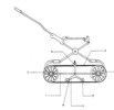A carriage with tread pattern - Side view of carriage with the the tread