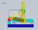 Six bar linkage. Slider crank kinematic chain connected in parallel with a slider crank -2 (Variant 6)_SolidWorks