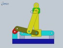 Six bar linkage. Slider crank kinematic chain connected in parallel with a slider crank -2 (Variant 7)_SolidWorks