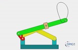Six bar linkage. Inverted slider crank kinematic chain connected in parallel with a four bar linkage -1 (Variant 3)_SolidWorks