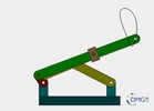 Six bar linkage. Inverted slider crank kinematic chain connected in parallel with a four bar linkage -1 (Variant 4)_SolidWorks