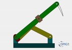 Six bar linkage. Inverted slider crank kinematic chain connected in parallel with a four bar linkage -1 (Variant 6)_SolidWorks