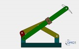 Six bar linkage. Inverted slider crank kinematic chain connected in parallel with a four bar linkage -1 (Variant 7)_SolidWorks