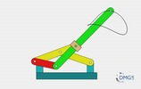 Six bar linkage. Inverted slider crank kinematic chain connected in parallel with a four bar linkage -1 (Variant 10)_SolidWorks