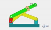 Six bar linkage. Inverted slider crank kinematic chain connected in parallel with a four bar linkage -1 (Variant 13)_SolidWorks