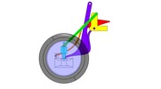 Ansicht von vorn welche den Mechanismus mit der dmgId 2760025 in Position P0 zeigt