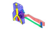 ISO-Ansicht welche den Mechanismus mit der dmgId 2801025 in Position P2 zeigt