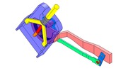 ISO-Ansicht welche den Mechanismus mit der dmgId 2801025 in Position P1 zeigt