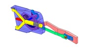 ISO-Ansicht welche den Mechanismus mit der dmgId 2801025 in Position P0 zeigt