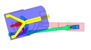 Ansicht von vorn welche den Mechanismus mit der dmgId 2801025 in Position P0 zeigt