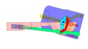 Ansicht von hinten welche den Mechanismus mit der dmgId 2801025 in Position P0 zeigt