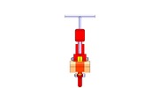 Ansicht von vorn welche den Mechanismus mit der dmgId 2805025 in Position P0 zeigt