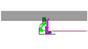Ansicht von hinten welche den Mechanismus mit der dmgId 2808025 in Position P0 zeigt