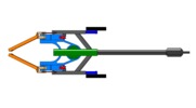 Ansicht von oben welche den Mechanismus mit der dmgId 2829025 in Position P0 zeigt