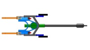 Ansicht von unten welche den Mechanismus mit der dmgId 2829025 in Position P1 zeigt