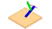 ISO-Ansicht welche den Mechanismus mit der dmgId 2830025 in Position P1 zeigt