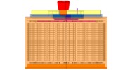 Ansicht von vorn welche den Mechanismus mit der dmgId 2831025 in Position P0 zeigt