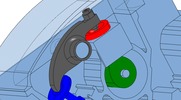 Detailed view number 4 showing a mechanism named A valve operating cam shaft by in position P1