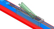 Quadruple view showing a mechanism named A safety binding for a ski