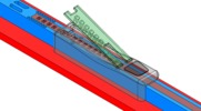 Detailed view number 1 showing a mechanism named A safety binding for a ski in position P2