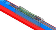 Detailed view number 1 showing a mechanism named A safety binding for a ski in position P3