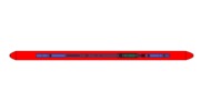 View from the top showing a mechanism named A safety binding for a ski in position P0