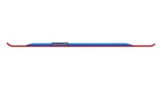 View from the right showing a mechanism named A safety binding for a ski in position P0