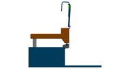 View from the right showing a mechanism named motor vehicle seat with removable headrest in position P00