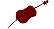 ISO-view showing a mechanism named adjustable Endpin For The Cello in position P04