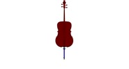 View from the front showing a mechanism named adjustable Endpin For The Cello in position P01