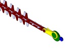 ISO-view showing a mechanism named hedge trimmer mechanism in position P0
