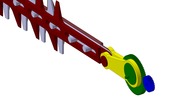 Detailed view number 1 showing a mechanism named hedge trimmer mechanism in position P0