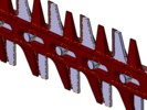 Detailed view number 2 showing a mechanism named hedge trimmer mechanism