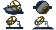 Vierfachansicht welche den Mechanismus mit der dmgId 3068025 in Position P00 zeigt
