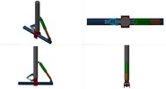 Vierfachansicht welche den Mechanismus mit der dmgId 3086025 in Position P00 zeigt
