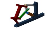ISO-view showing a mechanism named suspension system with variable leverage in position P20