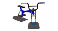 ISO-view showing a mechanism named snowbike in position P00