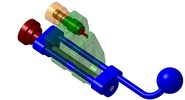 ISO-view showing a mechanism named manual tool for stripping electric cables in position P07