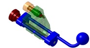 ISO-view showing a mechanism named manual tool for stripping electric cables in position P14