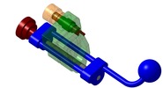 ISO-view showing a mechanism named manual tool for stripping electric cables in position P20
