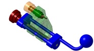 ISO-view showing a mechanism named manual tool for stripping electric cables in position P13